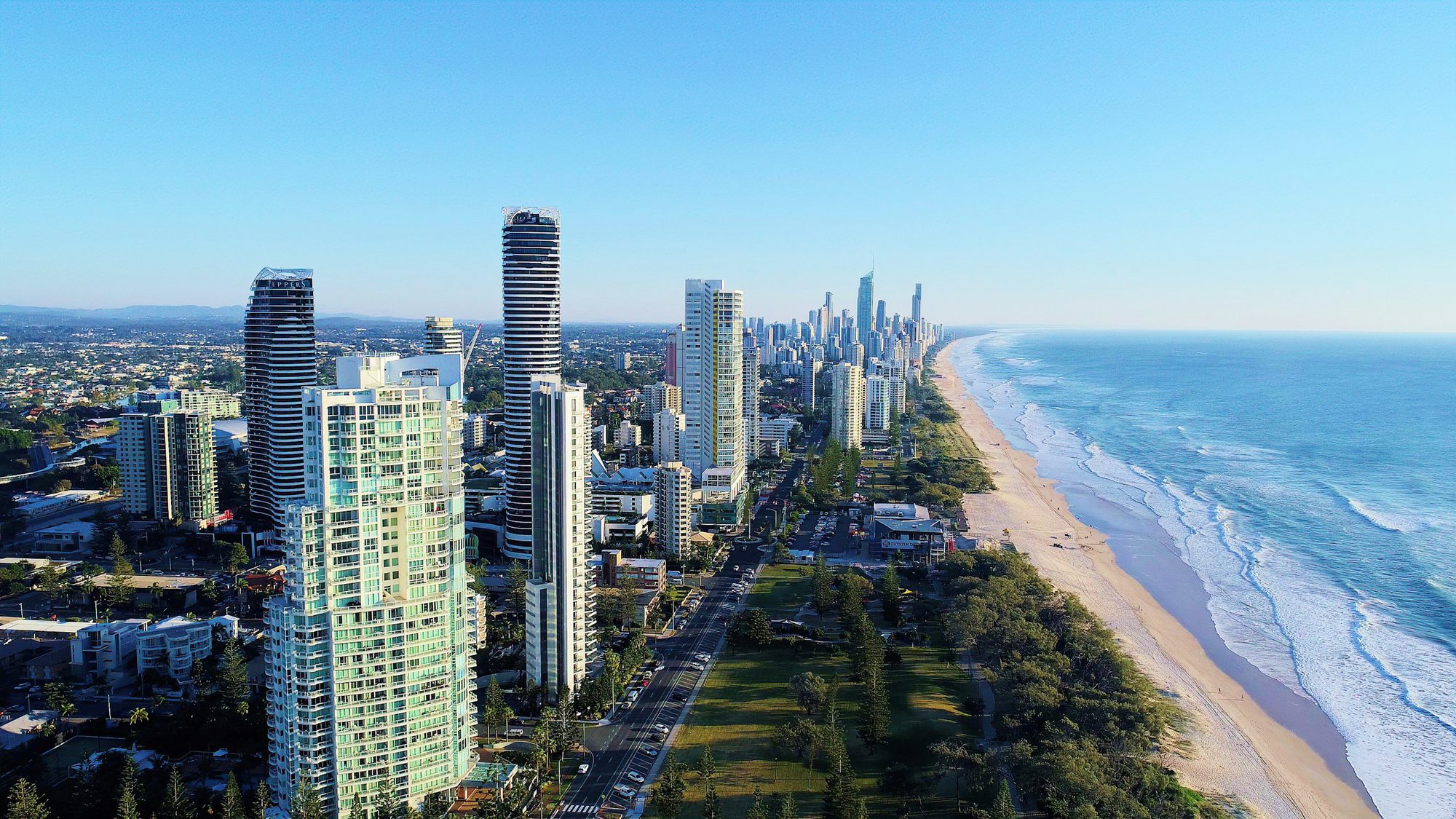High-rise apartment towers near the waterfront on the Gold Coast